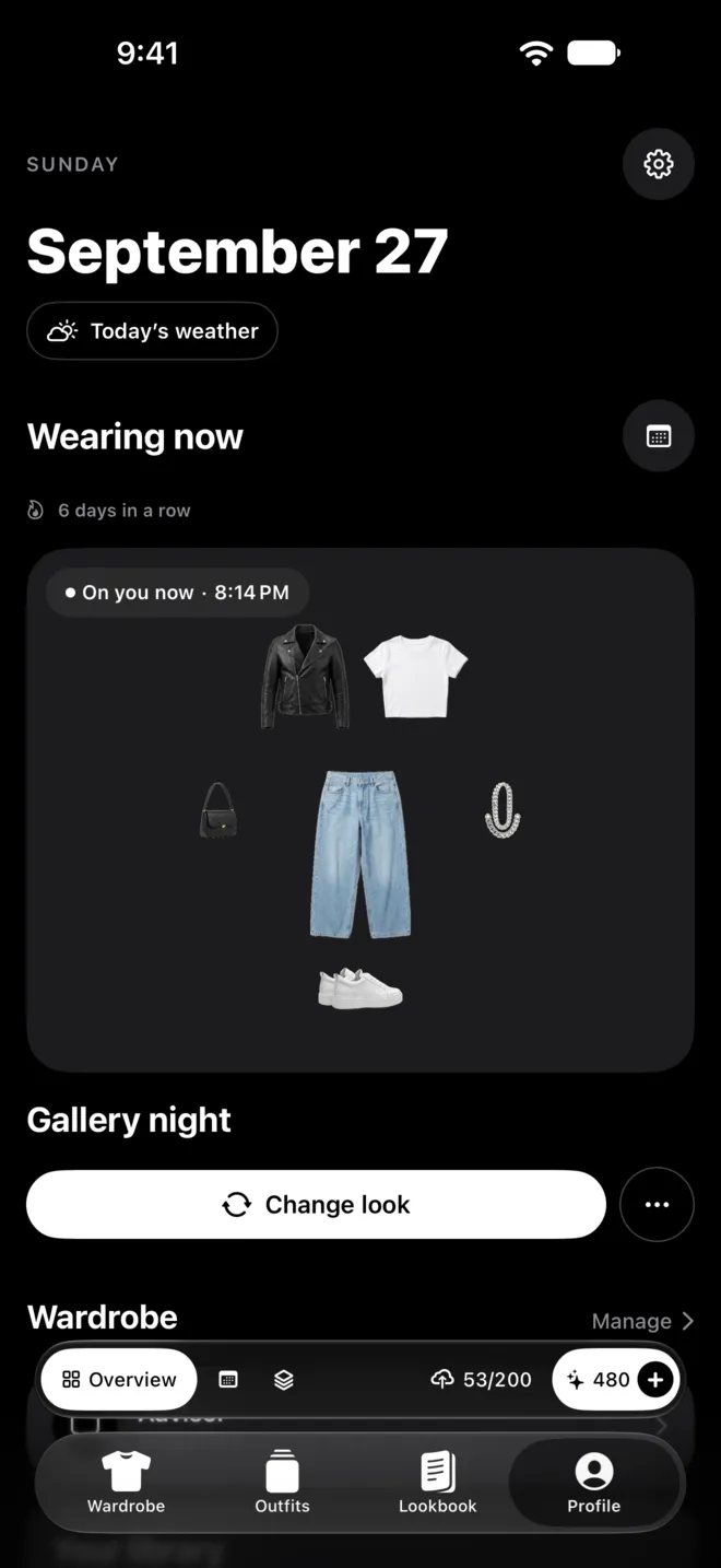 Today: the outfit being worn and a streak